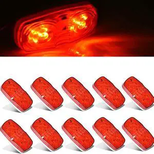 10Pcs Red Side Marker Lights Double Bullseye 10 LED Trailer Clearance Light Bulls Tiger Eye for Truck RV Boat Camper Trailers 10Pcs Red Side Marker Lights Double Bullseye 10 LED Trailer Clearance Light Bulls Tiger Eye for Truck RV Boat Camper Trailers