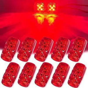 10Pcs 4'' Red Trailer Side Marker Lights Double Bullseye Strobe+High/Low Lighting Warning Brake Tail Running RV Taillight 4x2 Tiger Eye 12V Rectangle Clearance Light for Camper,Trucks,Boat 10Pcs 4'' Red Trailer Side Marker Lights Double Bullseye Strobe+High/Low Lighting Warning Brake Tail Running RV Taillight 4x2 Tiger Eye 12V Rectangle Clearance Light for Camper,Trucks,Boat