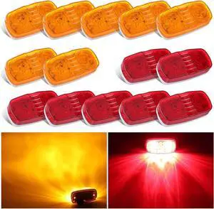 LED Trailer Lights, 14 Pack Double Bullseye Marker Lights | IP67 Surface-Mount Side Marker Lights for RV, Camper, Cargo, Utility and Boat Trailers with Long-Lasting Visibility LED Trailer Lights, 14 Pack Double Bullseye Marker Lights | IP67 Surface-Mount Side Marker Lights for RV, Camper, Cargo, Utility and Boat Trailers with Long-Lasting Visibility