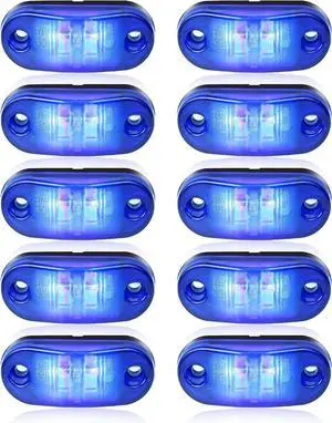 10 Pack Blue DC12-24V IP68 Waterproof LED Trailer Lights Kit Front Rear LED Side Marker Clearance Indicators Light for RV Camper Truck Van Caravan Boat 10 Pack Blue DC12-24V IP68 Waterproof LED Trailer Lights Kit Front Rear LED Side Marker Clearance Indicators Light for RV Camper Truck Van Caravan Boat