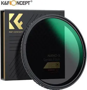 K&F Concept 49mm ND2-ND32(1-5 Stop) Filter, Variable ND Filter, No X Spot/Waterproof/Scratch-Resistant, for Camera Lens