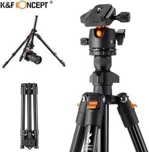 K&F Concept 64 inch/163cm Camera Tripod,Lightweight Aluminum Travel Outdoor Tripods with 360 Degree Ball Head Load Capacity 8kg/17.6lbs,Quick Release Plate, for DSLR Cameras
