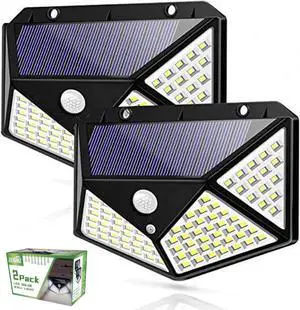 SOWAZ 270-Degree 1-Watt EQ Solar LED Black 1-Head Motion-Activated Flood Light (2-Pack) 1000-Lumen