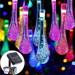 20-ft Solar Multi Color Indoor/Outdoor String Light with 30 Multicolor-Light LED Globe Bulbs