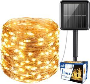 SOWAZ 33-ft Solar Warm Indoor/Outdoor String Light with 100 Yellow-Light LED Fairy Bulbs