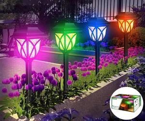 SOWAZ Solar Outdoor LED Multicolor Changing Waterproof Garden Decor Path Light, 6Pack