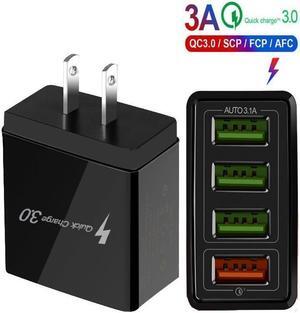 IXJYLCPC 48W Quick Charger 3.0 USB Charger for Samsung A50 A30 iPhone 7 8 Huawei P20 Tablet QC 3.0 Fast Wall Charger - Black