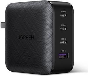 IXJYLCPC [Extreme Compact GaN Technology] PD Fast Charger 65W 4-Port GaN Tech USB C Wall Charger Foldable Plug, PD/QC3.0 Type C Rapid Charger for iPhone 12/11/XS/XR/X/iPad/Airpods