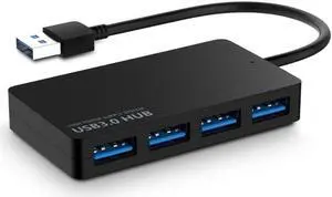 IXJYLCPC USB 3.0 Hub Multi-Port USB3.0 HUB, 4 USB 3.0 Ports Compatible for PC, Laptops, Tablets, MacBook, Mac Mini, iMac Pro, Mobile HDD etc, Black