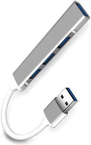 XJYLCPC USB3.0 Hub, 4 Ports USB 3.0 Aluminum Data Hub, Up to 5 Gbps SuperSpeed USB Splitter Adapter for Desktop PC/Laptop, Phones, and More-Gray