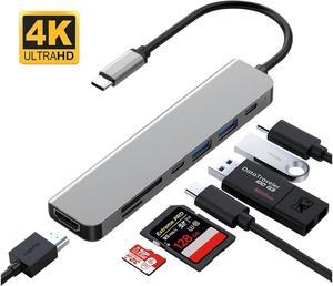 XJYLCPC USB C Docking Station 4K HDMI, 7-in-1 OTG USB C Hub Multiport Adapter Dongle with 4K HDMI, USB 3.0, USB 2.0, USB-C, 100W PD, SD/TF Card Reader Compatible with Laptop/Tablet/Smart Phone