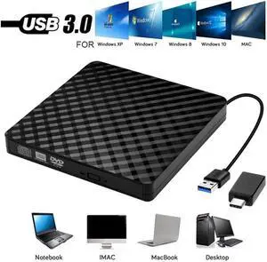XJYLCPC USB 3.1 Type C/USB3.0 External CD DVD RW Optical Drive DVD Burner DVD Writer Super Drive For Laptop Notebook
