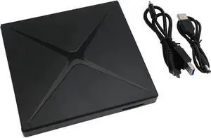 IXJYLCPC DVD Player for Laptop, USB 3.0 Type-C Dual Port Portable External CD DVD Drive, Drive Slim DVD/CD ROM Rewriter Burner Support SD cards Reader for Laptop Desktop PC Windows Linux OS Apple Mac