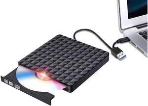 IXJYLCPC Diamond Pattern External CD DVD Drive, USB C Writer Type C USB 3.0 CD DVD RAM Burner Combo High Speed Re-Writer for Laptop Notebook PC Desktop Computer