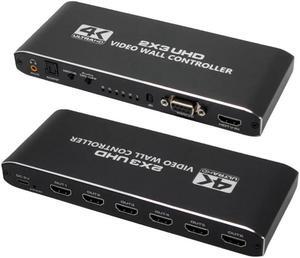 IXJYLCPC 1 in 6 Out HDMI Video Wall Controller 2x3, 4K HDMI Video Image Processor,1 HDMI Input 6 HDMI Output 14 Modes,1x1 1x2 1x3 1x4 1x5 1x6 2x1 2x2 2x3 3x1 3x2 4x1 5x1 6x1 Support 180º Rotation