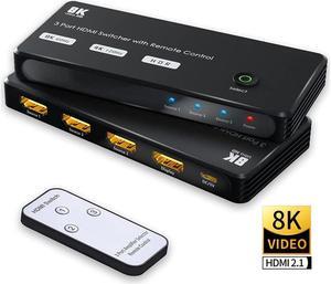 IXJYLCPC HDMI Switch with IR Remote hdmi Switcher 3 in 1 Out Ultra 8K HD Directional Switch 8K@60Hz 4K@120Hz High Speed 48Gbps Switch 8K hdmi Splitter ps5 Support Xbox X PS5 luminum Shell