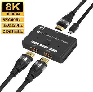 IXJYLCPC HDMI 2.1 Switch 8K2In 1Out/1In 2Out Bi-Directional HDMI Switcher HDMI Switch 4K 120Hz 8K@60Hz 48Gbps for Xbox PS5/4/3 Nintendo Switch Apple TV, HDTV Monitor IXJYLCPC HDMI 2.1 Switch 8K2In 1Out/1In 2Out Bi-Directional HDMI Switcher HDMI Switch 4K 120Hz 8K@60Hz 48Gbps for Xbox PS5/4/3 Nintendo Switch Apple TV, HDTV Monitor
