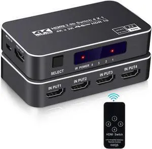 IXJYLCPC HDMI 2.0 Switcher 4 in 1 out 4K/60Hz HDMI Splitter for XBOX 360 PS4 Smart Box 4 in 1 out HDMI 2.0 Switch Adapter Supports Ultra HD Dolby Vision, 18.5Gbps, HDR10, HDCP 2.2 & 3D - OZQ5