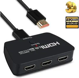 IXJYLCPC HDMI Switch 4K - HDMI Switcher 3 in 1 Out HDMI Splitter, or 3 x 1, USB External Power Supported, Supports 4K 3D HD 1080P for Xbox PS4 Roku Blu-Ray Player HDTV, with 3.9FT HDMI Cable