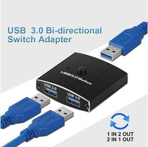 IXJYLCPC USB Switch USB 3.0 HUB Switch KVM Printer Computer Sharer 1 In 2 Out / 2 In 1 Out USB3.0 Splitter , Includes Two 3.3FT Data Cables