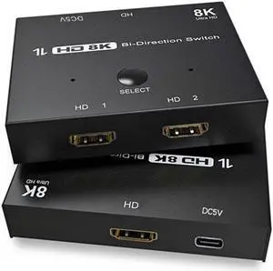 IXJYLCPC HDMI-compatible 2.1 HD Switcher Adapter 4K 120Hz 8K 60Hz Ultra HD Switcher Bi-Direction 2 in 1/1 in 2 Converter Splitter For PS4/5 TV Box HDTV Xbox Projector