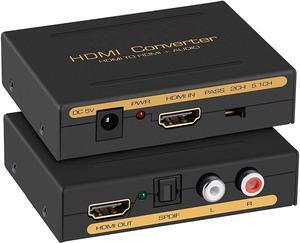IXJYLCPC 4k Hd audio extractor HD to HD Optical TOSLINK SPDIF + RCA L/R Audio Extractor Converter HDMI -compatible Audio Splitter Adapter for Blu-ray DVD Player Sky HD Box PS3 PS4