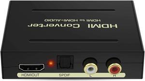 IXJYLCPC ESTONE HDMI Audio Extractor Splitter HDMI to HDMI + Optical + RCA L/R Stereo Audio Out Supports 4k 3D, 1080P(50/60HZ)