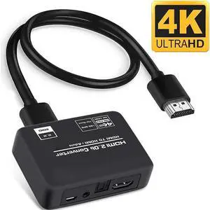 IXJYLCPC 4K60Hz HDMI to HDMI + Audio (SPDIF + 3.5mm Audio) Audio Extractor Converter (OZV8-1A)