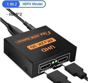 IXJYLCPC HDMI Splitter 1in2 Out Powered by AC Adapter Hdmi powered Splitter Supports 4K@30Hz 3D Full HD1080P Compatible with Xbox PS3/4 Fire Stick Roku Blu-Ray Player HDTV - 1 Input to 2 Outputs