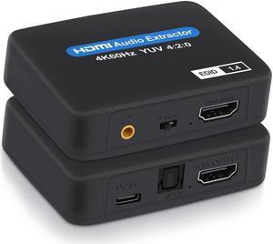 IXJYLCPC HDMI 2.0 Audio Extractor 4K/60Hz (HDMI Input,HDMI+ Audio Output) - HDMI to Toslink Optical SPDIF & 3.5mm Stereo Analog Outputs - for PS5 Soundbar Blu-Ray Player