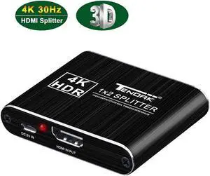 IXJYLCPC HDMI Splitter 1 in 2 Out HDMI Splitter 1 to 2 Amplifier for Full HD HDMI 2.0 1080P/ 3D/ 4K for Xbox PS4 PS3 Fire Stick Roku Blu-Ray Player Apple TV HDTV (1 Source onto 2 Displays)