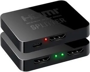 IXJYLCPC 4Kx2K@30Hz 1 in 2 Out HDMI Splitter - Ultra HD 4K 1x2 V. 1.4 HDCP, Power HDMI Supports 3D Full HD 1080P for Xbox, PS4 PS3 Fire Stick Blu Ray Apple TV HDTV