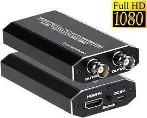 IXJYLCPC HDMI To AHD Converter HD 1080P Video Signal Converter HDMI To BNC, 720P/1080P@30Hz for CCTV Outdoor Home Security Surveillance IP Camera System AHD DVR NVR Video Recorder