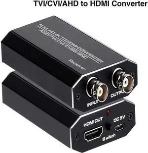 IXJYLCPC AHD to HDMI Converter TVI to HDMI Converter 4-in-1 Composite CVBS TVI CVI AHD to HDMI Converter Support 720P/ 1080P/ 3MP/ 4MP/ 5MP/ 8MP for Monitor HDTV DVRs