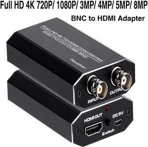 IXJYLCPC TVI/CVI/AHD+CVBS to HDMI Converter,Full HD 4K 8MP/5MP/4MP/3MP/1080P/720P BNC to HDMI Converter Adapter for Monitor HDTV DVR