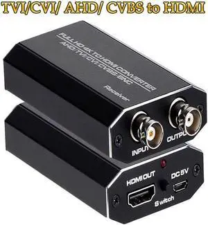 IXJYLCPC TVI to HDMI Converter Full HD 4K Converter 1080p/720p/4K/8MP/5MP/4MP/3MP, BNC to HDMI Video Converter Adapter - CVBS/TVI/CVI/AHD to HDMI
