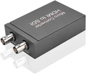 IXJYLCPC 1080P Micro HDMI to SDI Converter Full HD 1080@60Hz Works with HDMI 1.3&HDCP1.3 One Hdmi Input and Two SDI Outptut with Power Supply