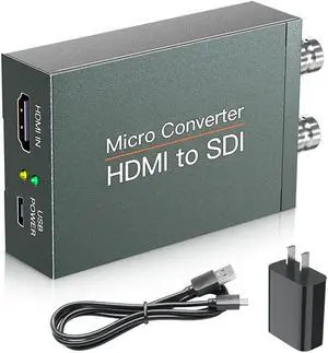 IXJYLCPC 1080P@60Hz HDMI to Two SDI Converter,HDMI to SDI Adapter HDMI in to Two SDI Output SD-SDI HD-SDI 3G-SDI Video Converter Adapter for SDI Monitor HDTV