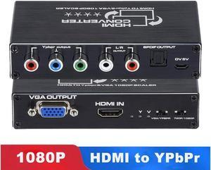 IXJYLCPC HDMI to Component Converter with Scaler Function, 1080P HDMI to VGA Converter, HDMI to YPbPr 5RCA Converter, HDMI in Component YPbPr Out Converter Adapter with SPDIF Output