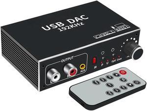 IXJYLCPC 192kHz Digital to Analog Audio Converter, DAC Digital SPDIF Optical Toslink USB(PC) to L/R & 3.5mm Converter with PS3 HD DVD PS4 Amp Apple TV Home Cinema