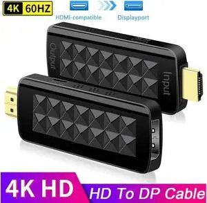IXJYLCPC HDMI to DisplayPort (DP) Adapter, Gold-Plated Uni-Directional HDMI PC to Display Port Screen Converter (Male to Female) Compatible with D & More, Active, Black