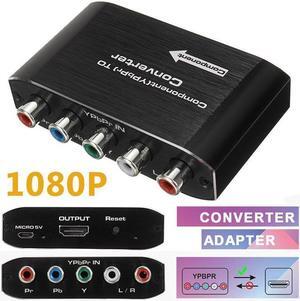 IXJYLCPC Component to HDMI Converter for PS2/ NGC/ Wii/ Xbox with Male Component, 1080P RGB YPbPr to HDMI Converter, Component in HDMI Out Adapter