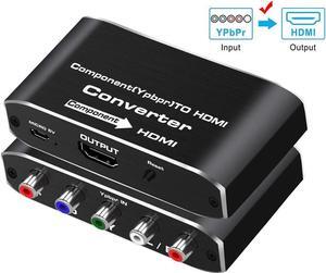 IXJYLCPC Component YPbPr to HDMI Converter Kit - RGB to HDMI Adapter with HDMI and Component Cable for 1080 HDTV (Black)
