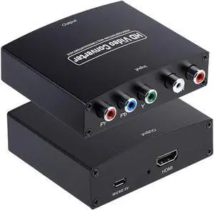 IXJYLCPC Component to HDMI Converter YPbPr to HDMI Adapter Supports 1080P/720P Compatible DVD, Blu-ray Player, PS2, PS3, Xbox to New HD TV/Monitor or Projector (OZSC-1)