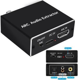 IXJYLCPC 192KHz ARC HDMI to Audio (Coaxial and 3.5mm Stereo or SPDIF Optical) Extractor Splitter Converter For All TVs and Audio Devices with HDMI ARC ports
