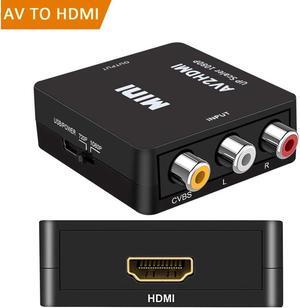 IXJYLCPC RCA to HDMI, AV to HDMI, 1080P Mini RCA Composite CVBS AV to HDMI Video Audio Converter Adapter for Xbox PS3 PS4 STB VHS VCR Camera DVD Game Console, Black