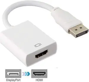 IXJYLCPC DisplayPort to HDMI Adapter - Black MALE to FEMALE DP to HDMI Converter for DisplayPort Enabled Desktops and Laptops to Connect to HDMI Displays, White IXJYLCPC DisplayPort to HDMI Adapter - Black MALE to FEMALE DP to HDMI Converter for DisplayPort Enabled Desktops and Laptops to Connect to HDMI Displays, White