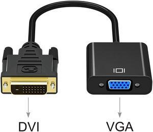 IXJYLCPC Active DVI-D Dual Link 24+1 Male to VGA Female Video with Flat Cable Adapter Converter for DVI Device, Laptop, PC to VGA Displays, Monitors, Projectors