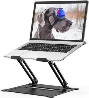 IXJYLCPC Laptop Stand Adjustable, Notebook Holder : Aluminum Foldable Laptop Riser for Desk, Compatible with 10-17" MacBook Air Pro,XPS, More Notebooks - (Z19-Black)