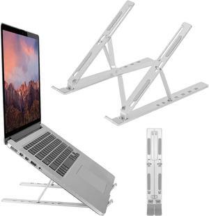 IXJYLCPC Laptop Stand for Desk 6-Angle Adjustable | Ergonomic Foldable Aluminum Laptop Holder | Anti-Slip Portable Computer Stand Laptop Riser for MacBook iPad Tablet Laptop 9-15.6 Inch | Silver